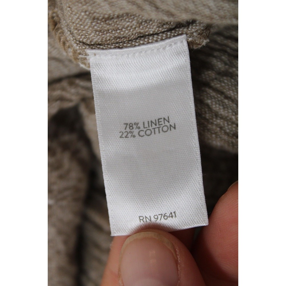 Pure J Jill M Brown Crinkle Linen Cotton Pull On High Rise Crop Drawstring Pants - Picture 6 of 7